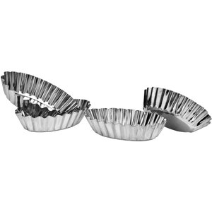 Diva Tinplate Set Of Four Oval Fluted Small Cake Moulds