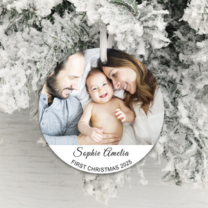 Personalised First Christmas Photo Upload Decoration