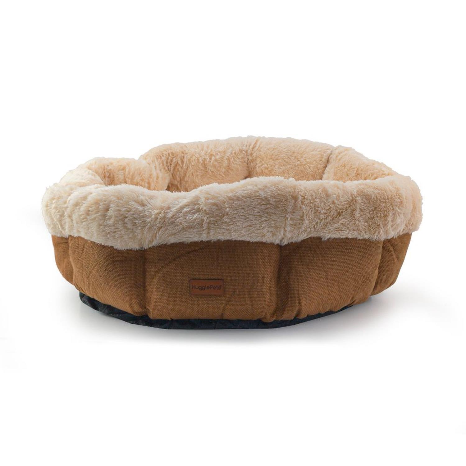 Hugglepets Donut Pet Bed - Chocolate & Latte, Medium - Chocolate & Latte / 50Cm