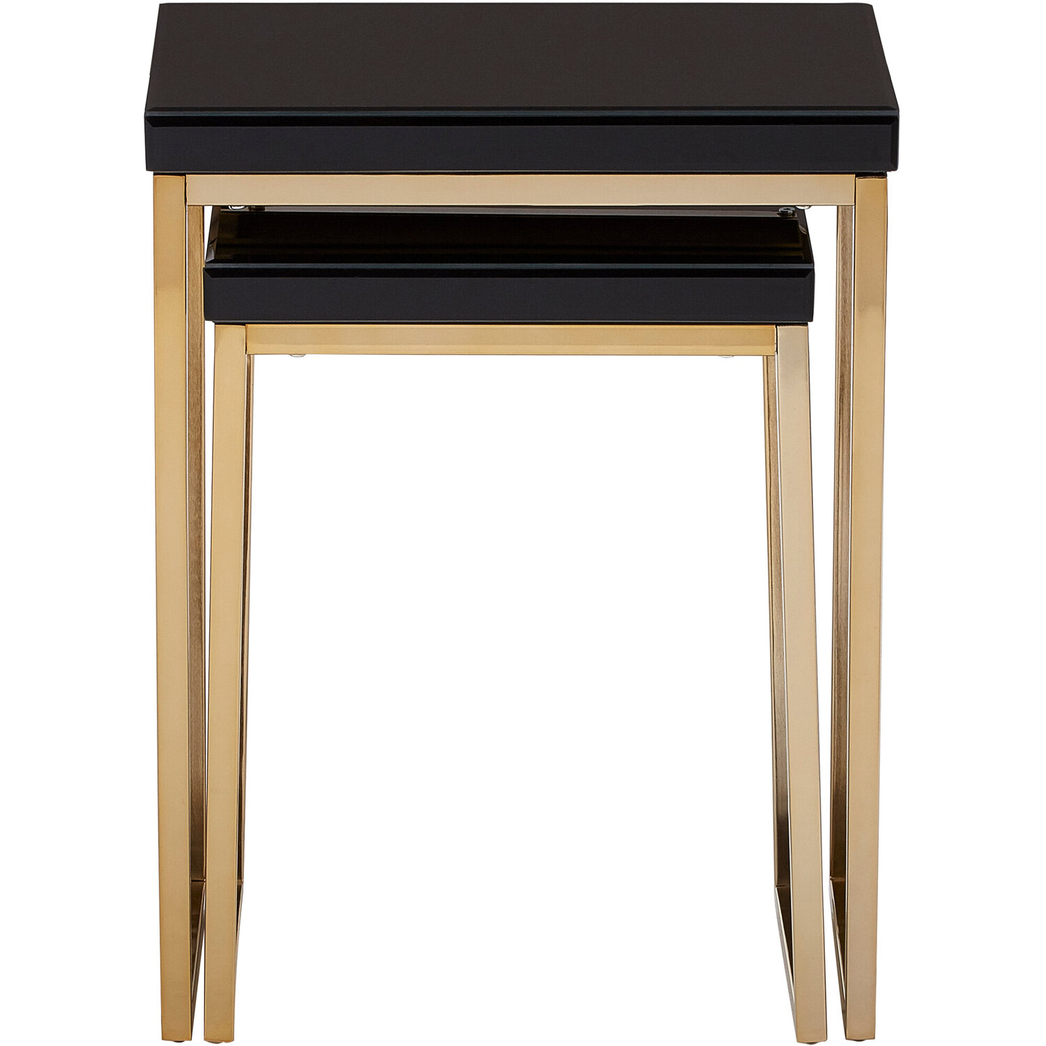 Kensington Townhouse Set Of 2 Nesting Tables - Black, Gold