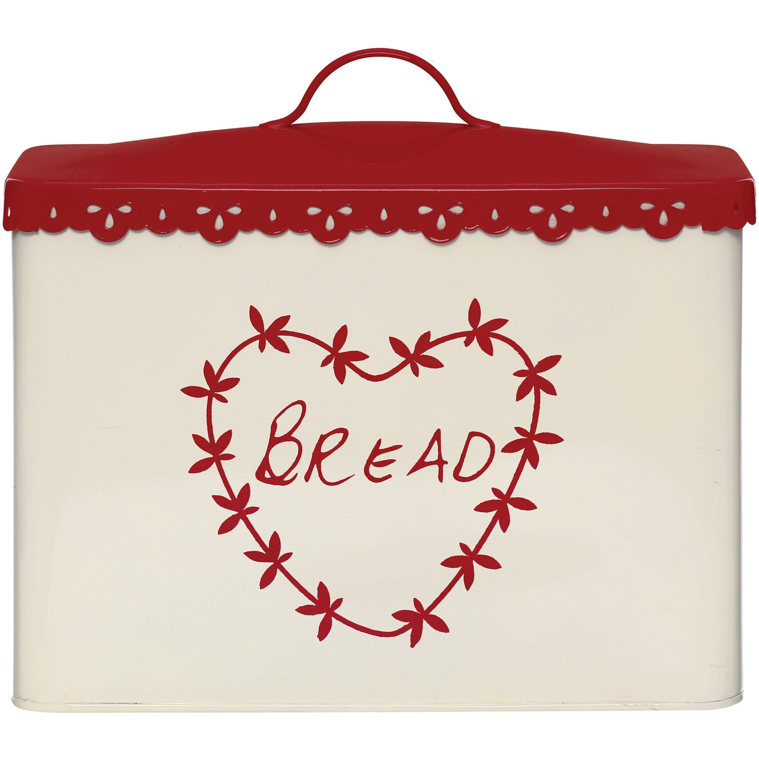 Anglaise Bread Bin - Cream, Red