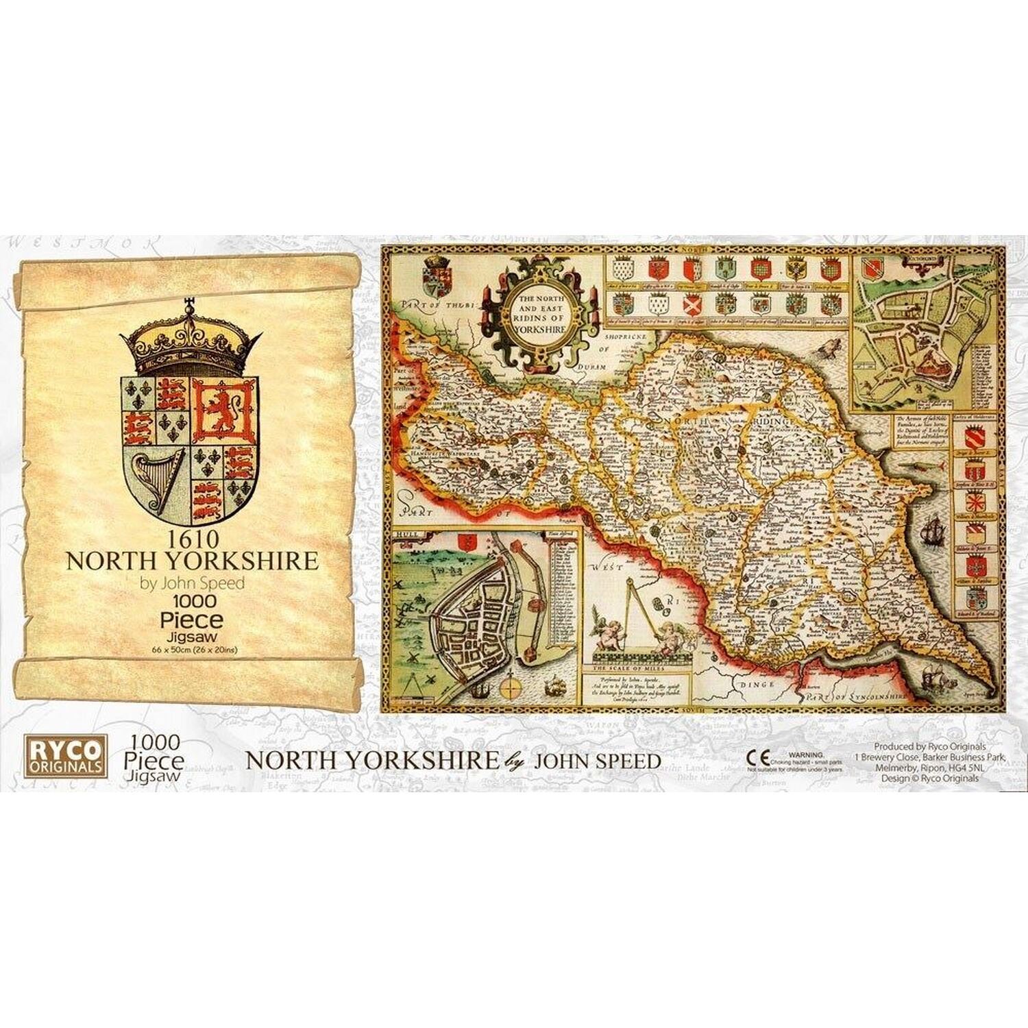 Yorkshire North East Riding Historical Map 1000 Piece Jigsaw Puzzle (1610)
