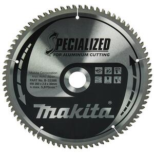 Makita B-33386 Specialized Aluminium Saw Blade 260 x 30mm x 80T