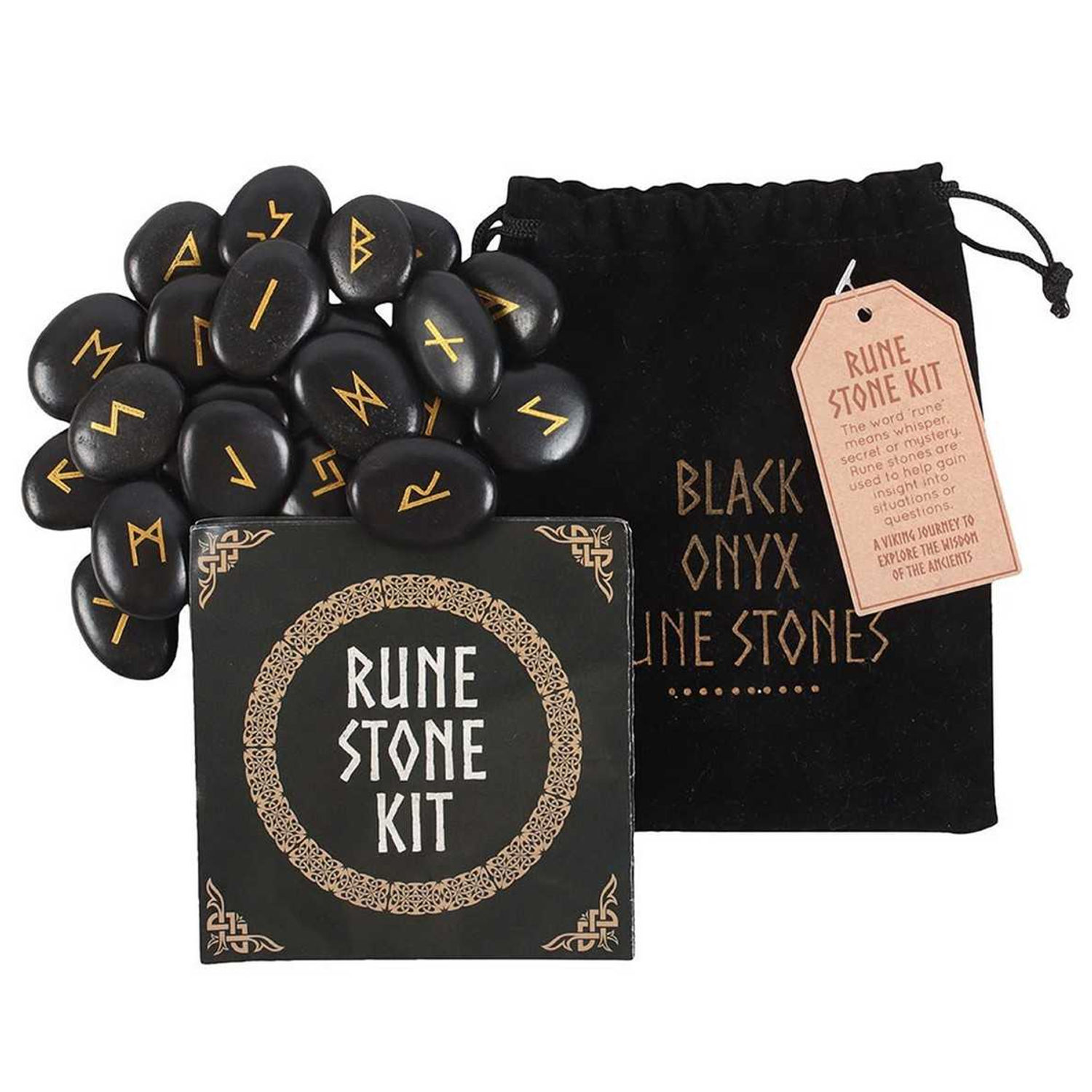 Something Different Onyx Viking Rune Stones (Pack Of 25) - Black
