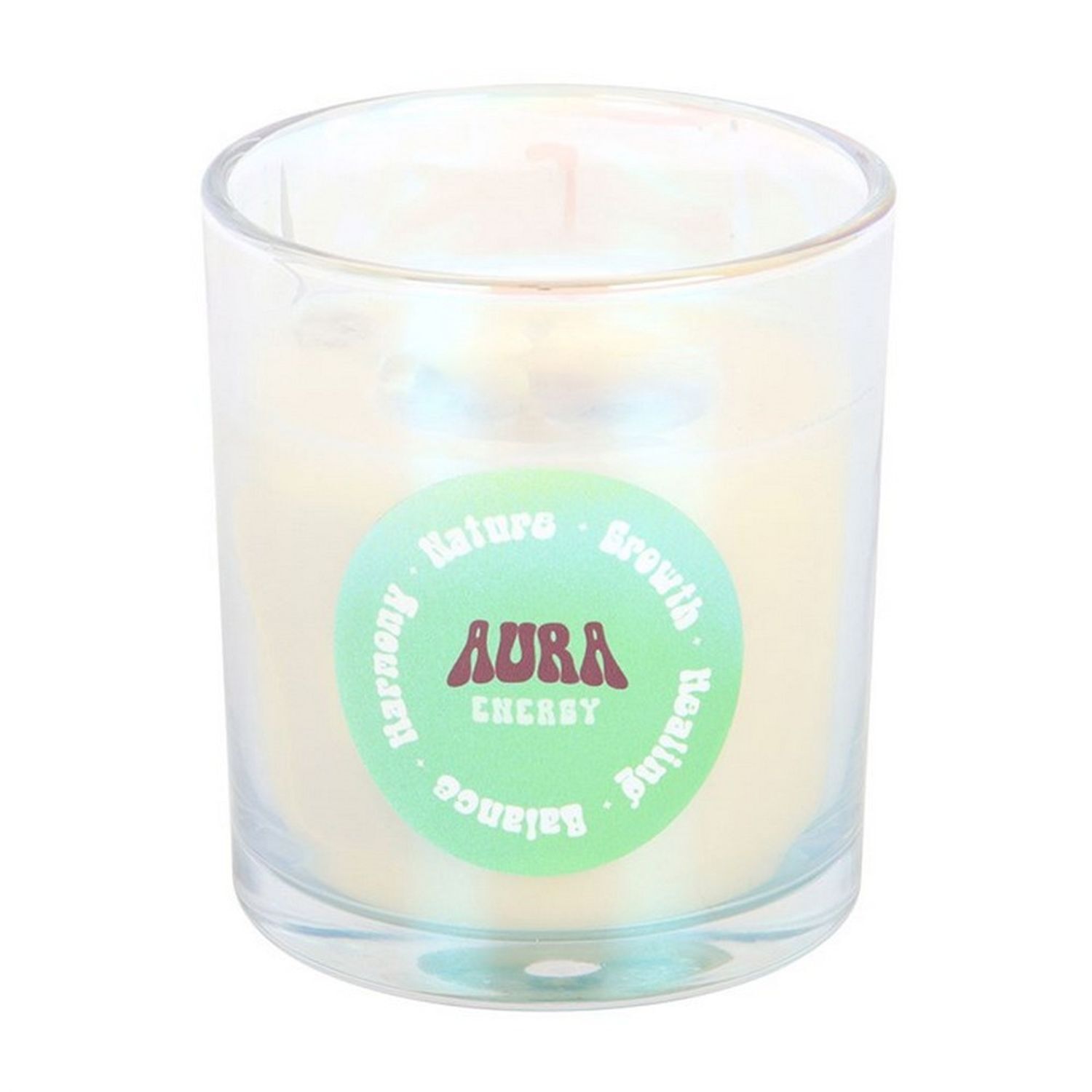 Something Different Aura Energy Lotus Mint Tea Scented Candle - Green/White