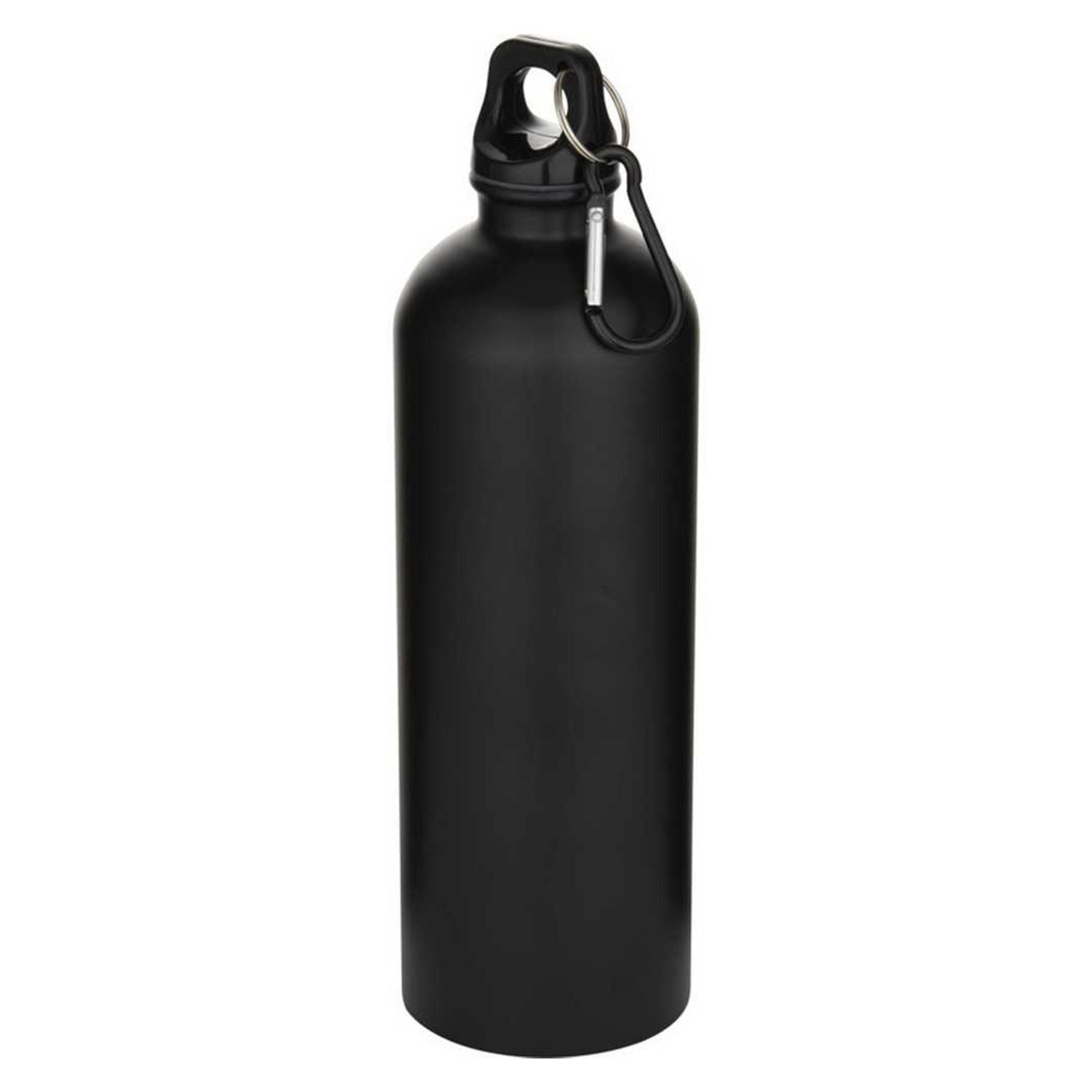 Floso Oregon Recycled Stainless Steel Carabiner Clip 750Ml Water Bottle - Solid Black