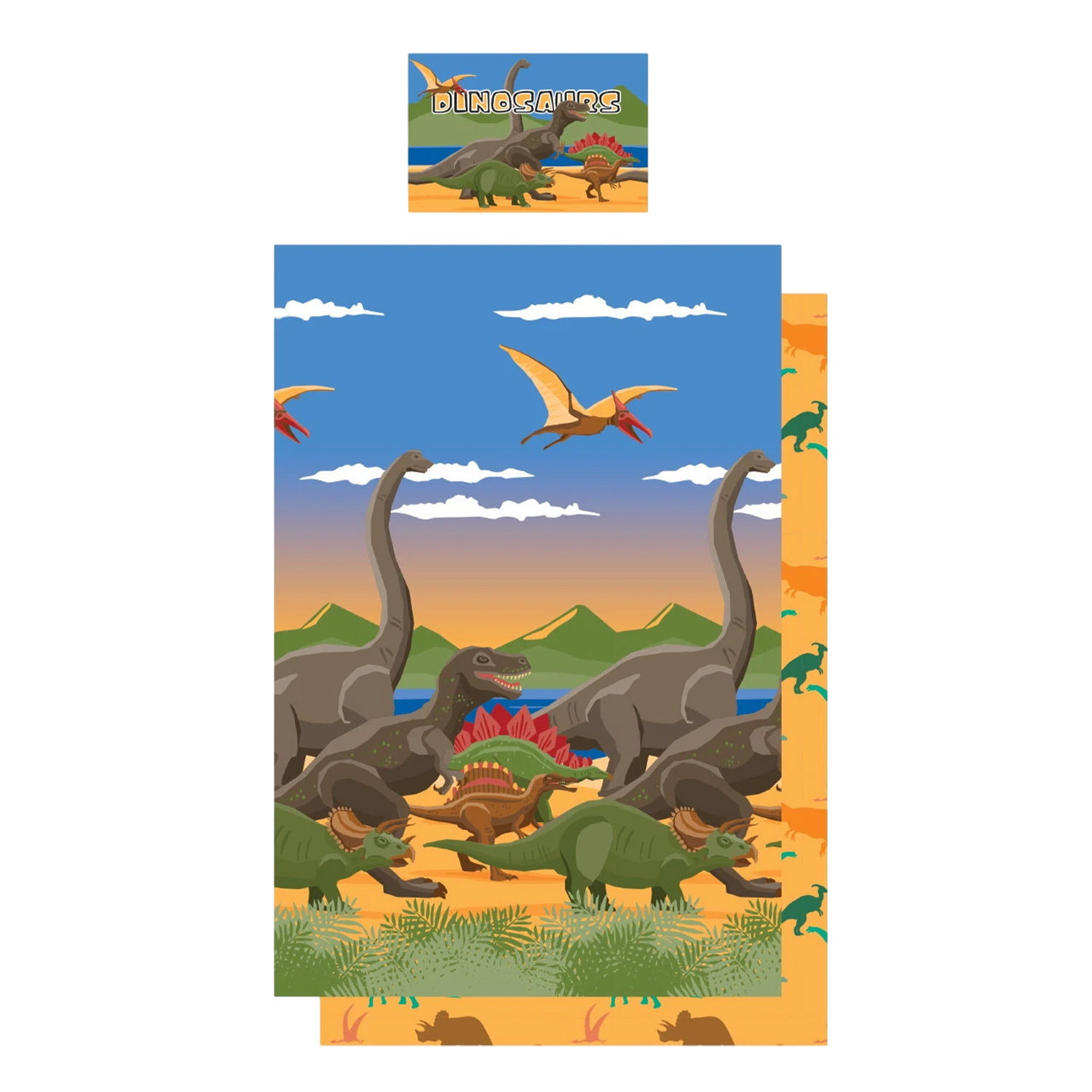 Floso Dino Herd Reversible Duvet Set - Multicoloured / Double