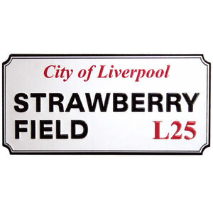 Rock Off Strawberry Field Liverpool Sign Embossed Fridge Magnet