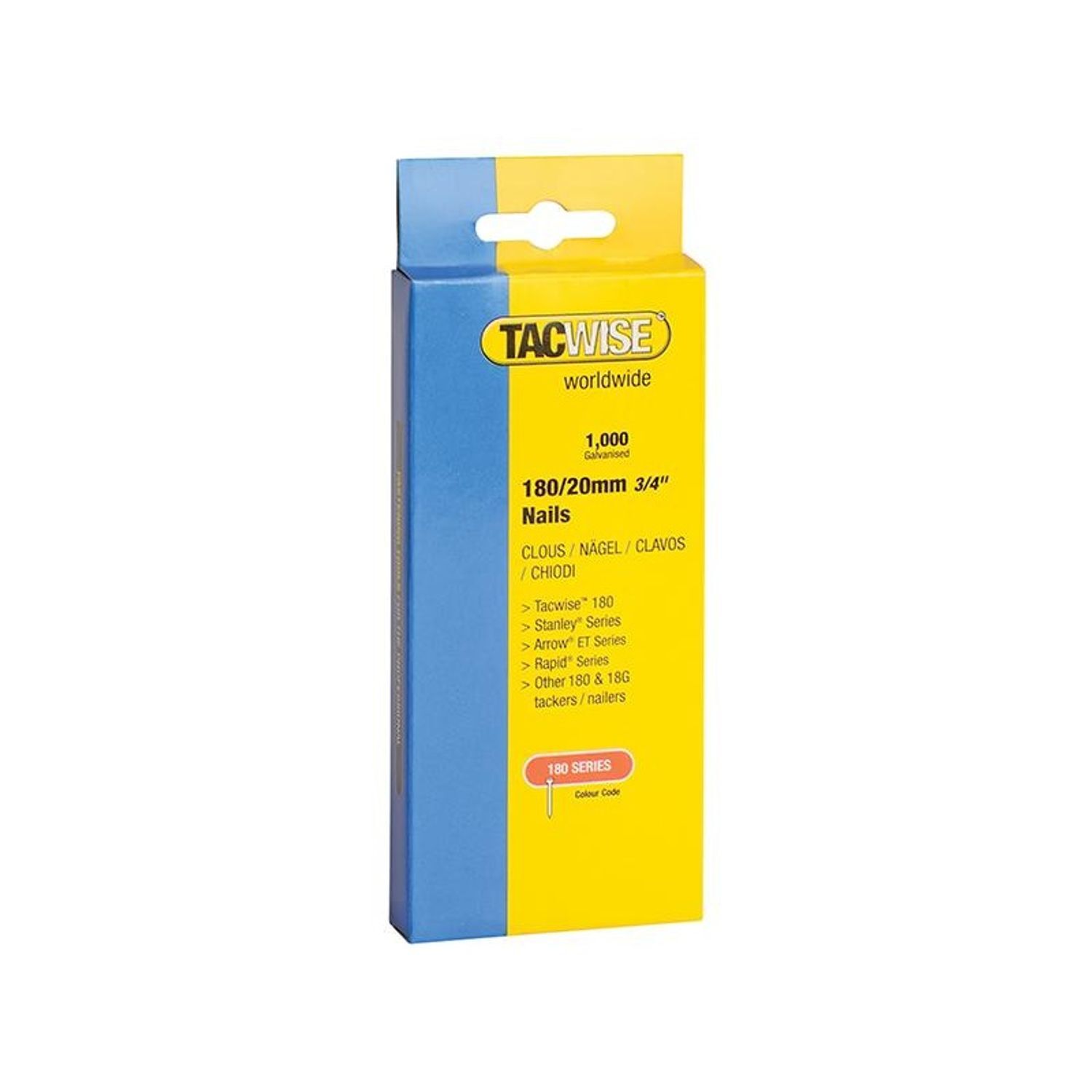 Tacwise 180 Series 18 Gauge Nails - Multi Colour