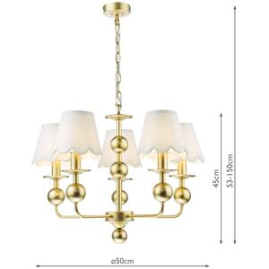 Tilda 5 Light Pendant Satin Gold Fitting Only