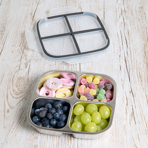 4 Compartment Stainless Steel Snack Box