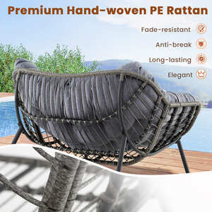 Oversized Patio PE Wicker Egg Chair