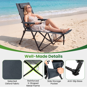 2 in 1 Reclining Camping Chair