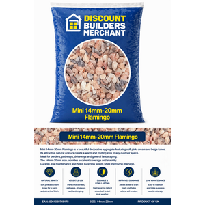 Flamingo Chippings 14/20mm Decorative Garden Gravel Pink Cream Beige.