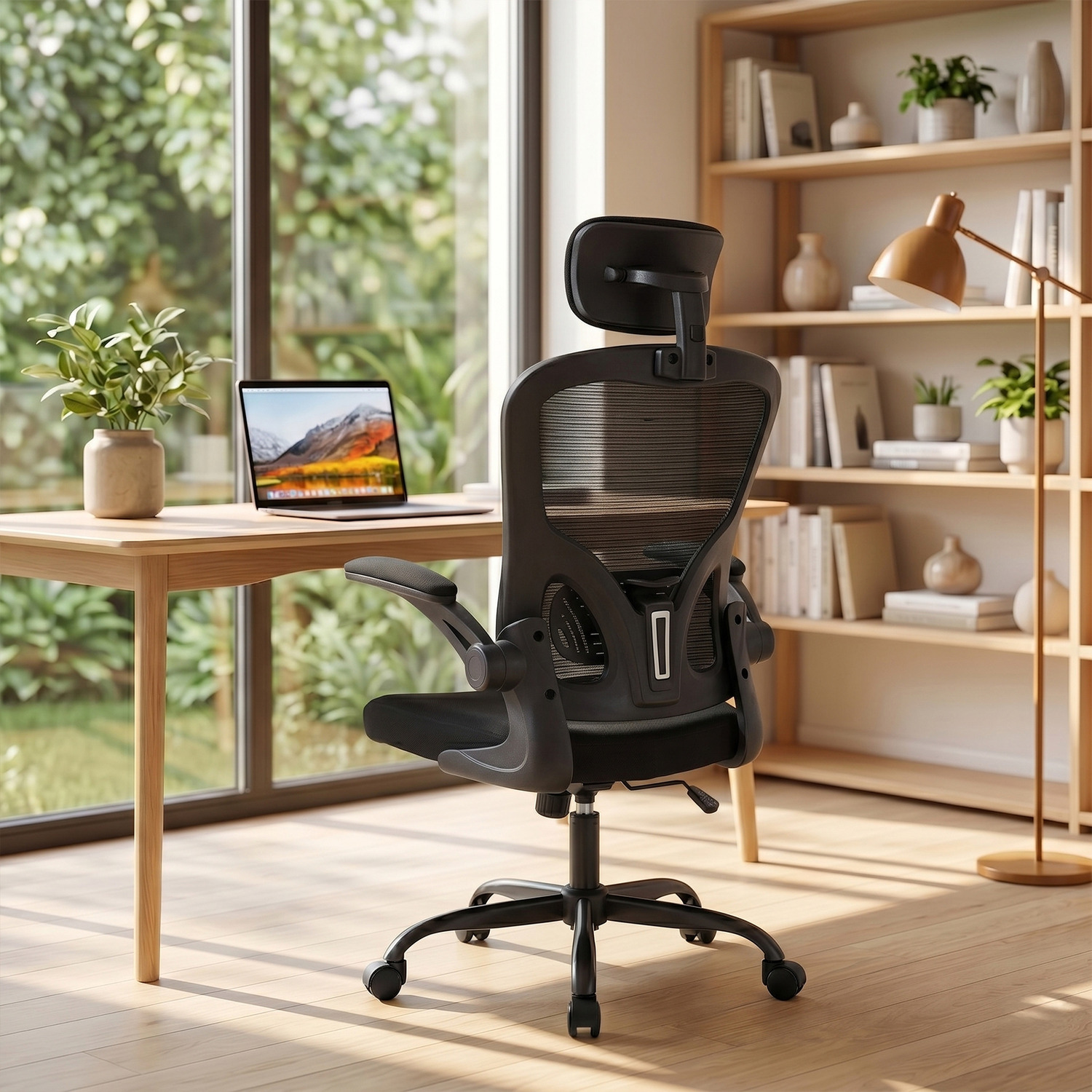 High Back Office Chair with Extendable Footrest