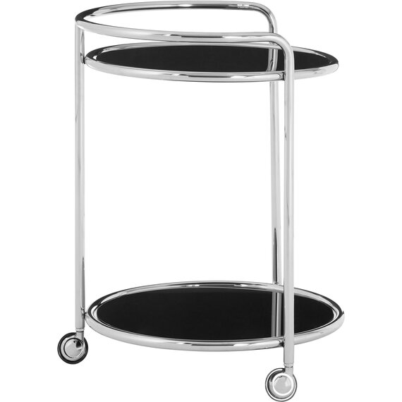 Novo Round Silver Finish Trolley