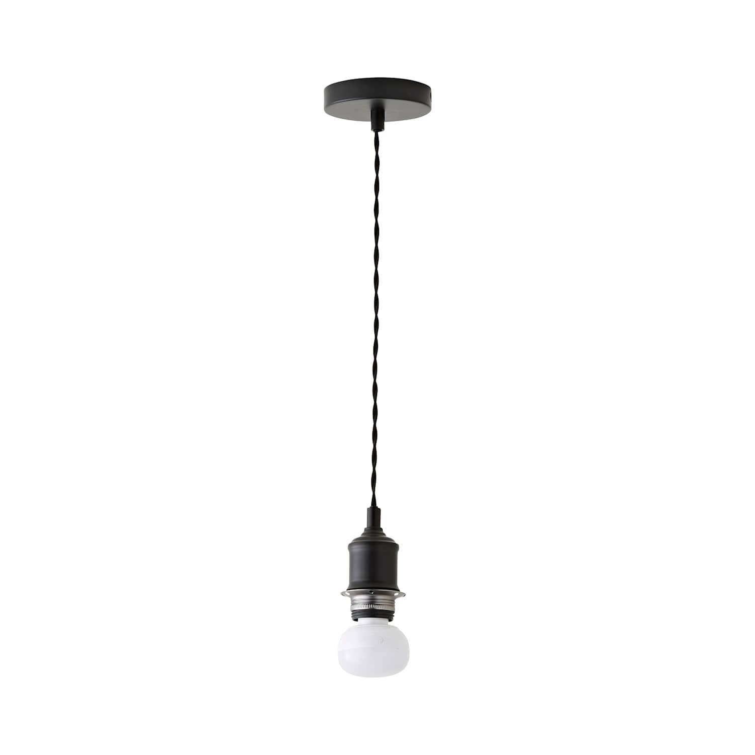 Valuelights Shaw Rechargeable Ceiling Pendant Lampholder - Matte Black
