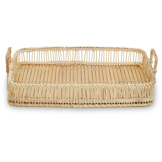 Ezell Rattan and Bamboo Natural Rectangular Tray