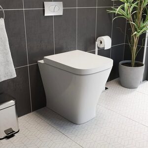 500mm Modern Bathroom WC Toilet Unit Concealed Cistern BTW Soft Close Seat Grey