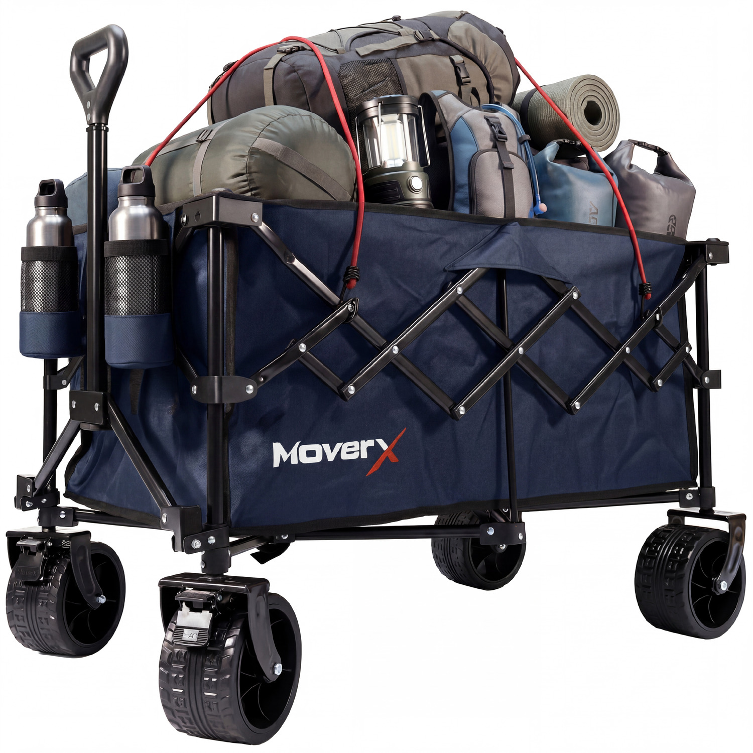 Moverx Folding Camping Festival Trolley On Wheels 200L - Blue