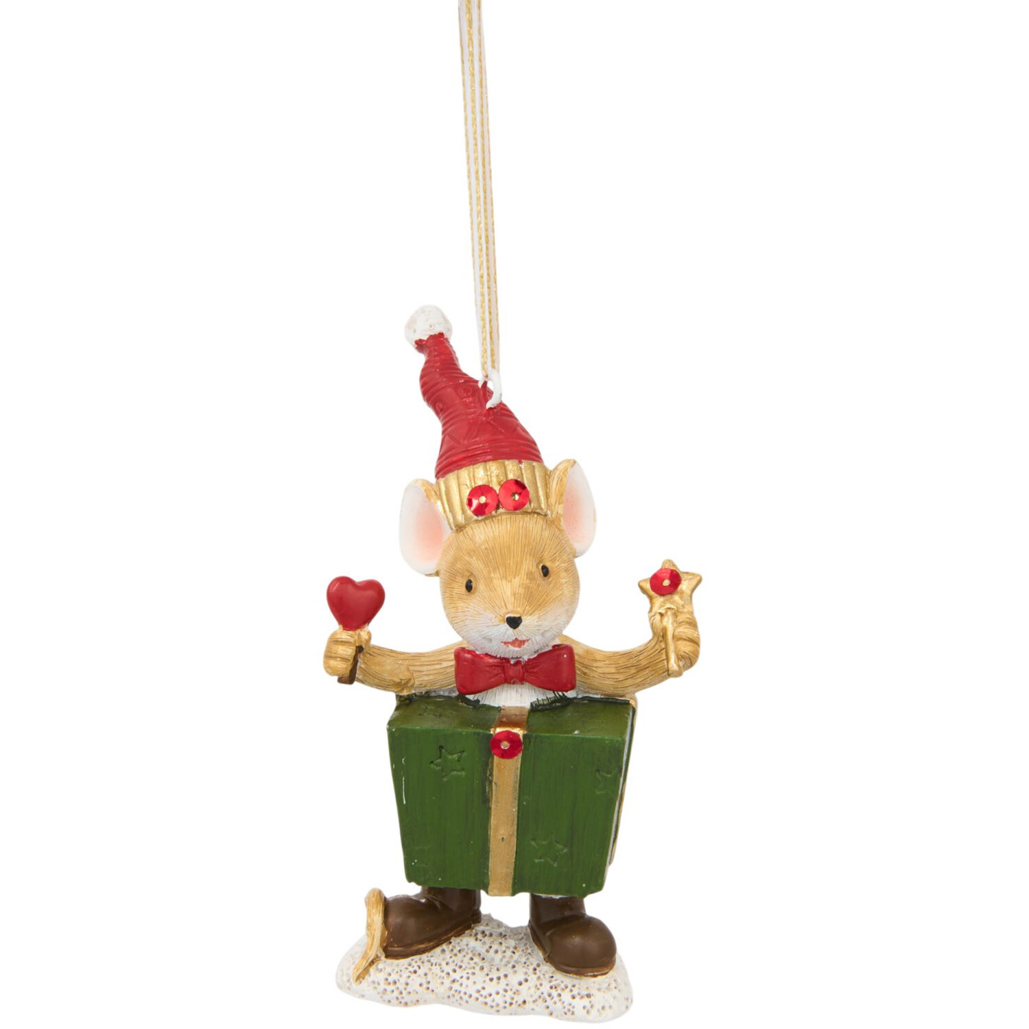 A Timeless Christmas Festive Present Mouse Hanging Decoration