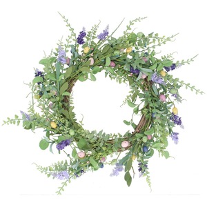 Floral and Speckled Egg Decorative Easter Wreath