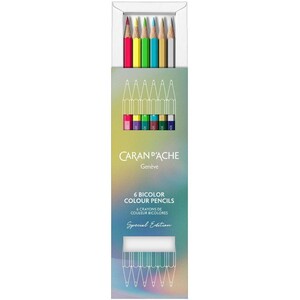 Caran d'Ache 6 Bicolor (12) Colour Pencils Special Edition - Claim Your Style Set