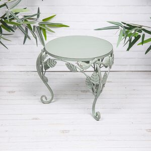 Green Metal Vintage Table Plant Flower Stand Indoor / Outdoor