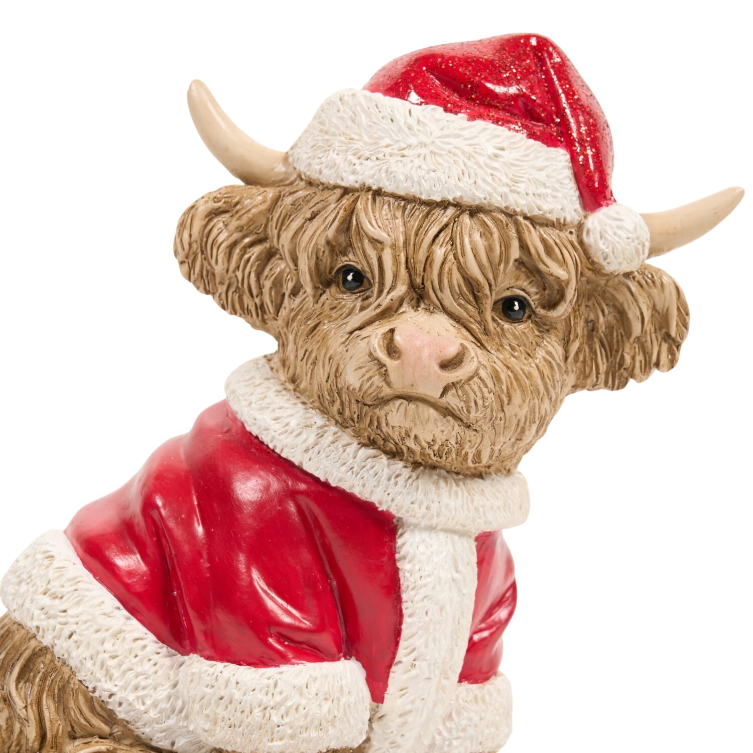 Christmas Highland Cow With Hat Ornament