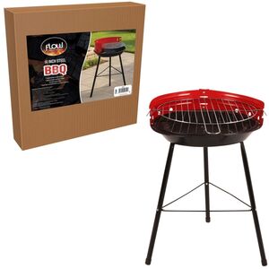 Small Charcoal BBQ Grill Portable Pedestal Steel Barbeque 14 Inch