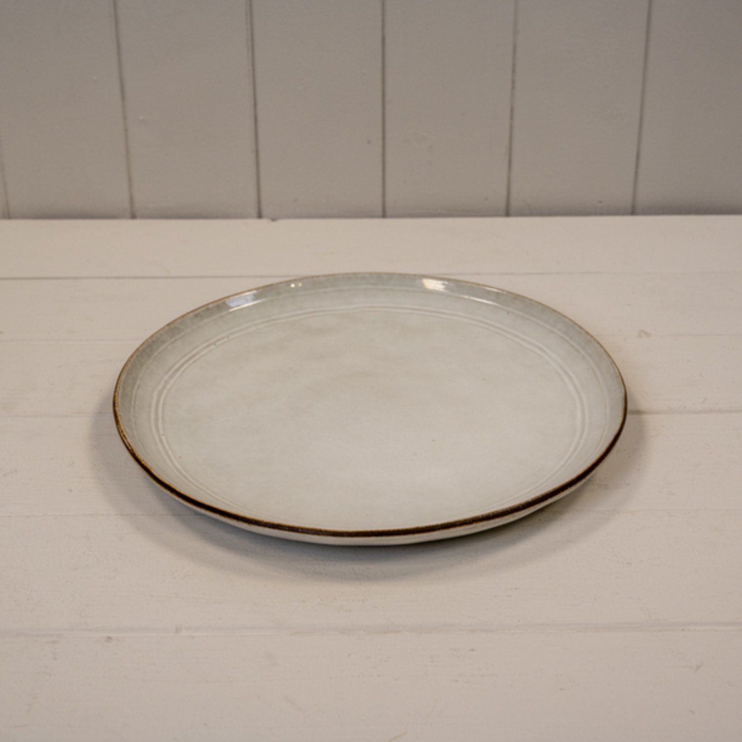 Image of Cream Satchville Stoneware Dinner Plate -&hellip;