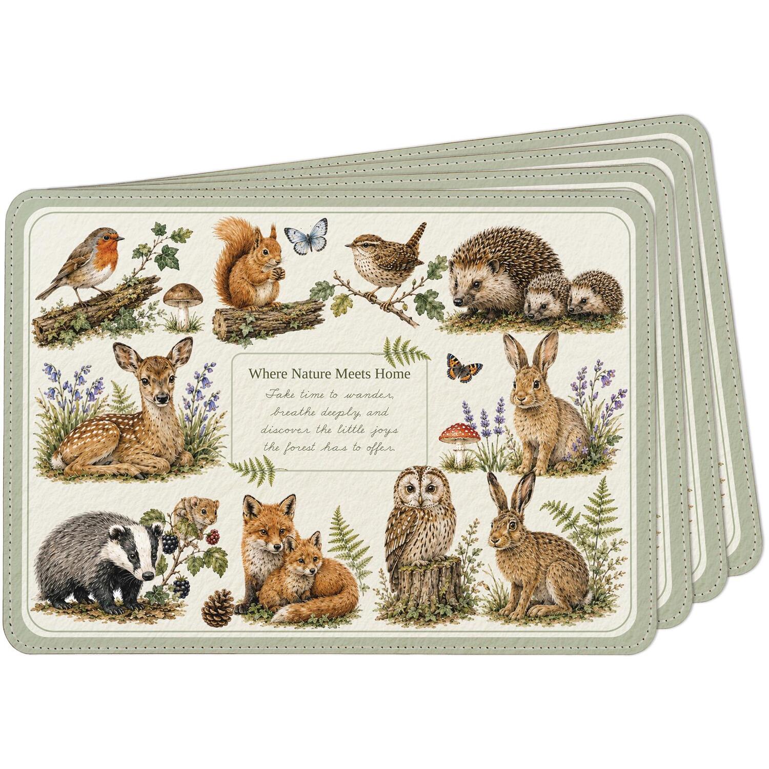 Image of Wildlife Faux Leather Placemats - Set&hellip;