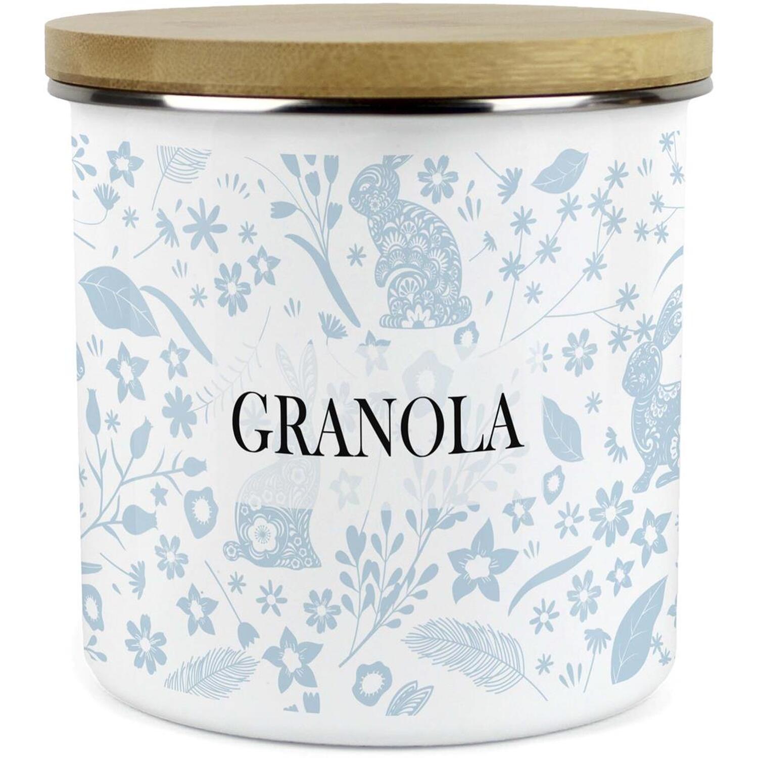 Purely Home Blue Wild Rabbits Large Kitchen Storage Canister - Blue / No