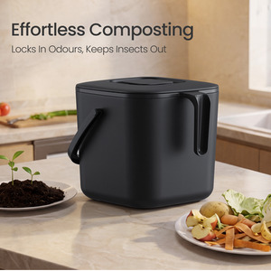 SONGMICS 7L Compost Bin, PP Plastic Kitchen Food Waste Caddy
