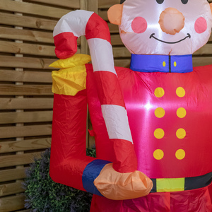1.8m (6ft) Light up Toy Soldier with Candy Cane Christmas Inflatable Decoration