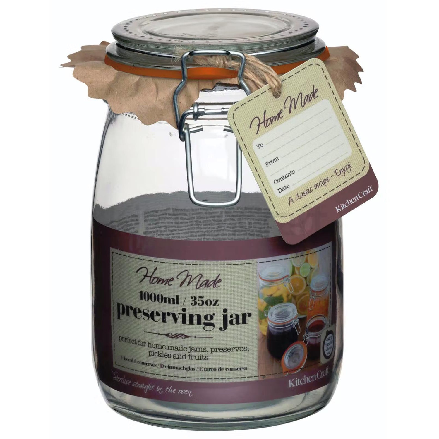 Image of Homemade Clear Glass Preserving Storage Jar&hellip;