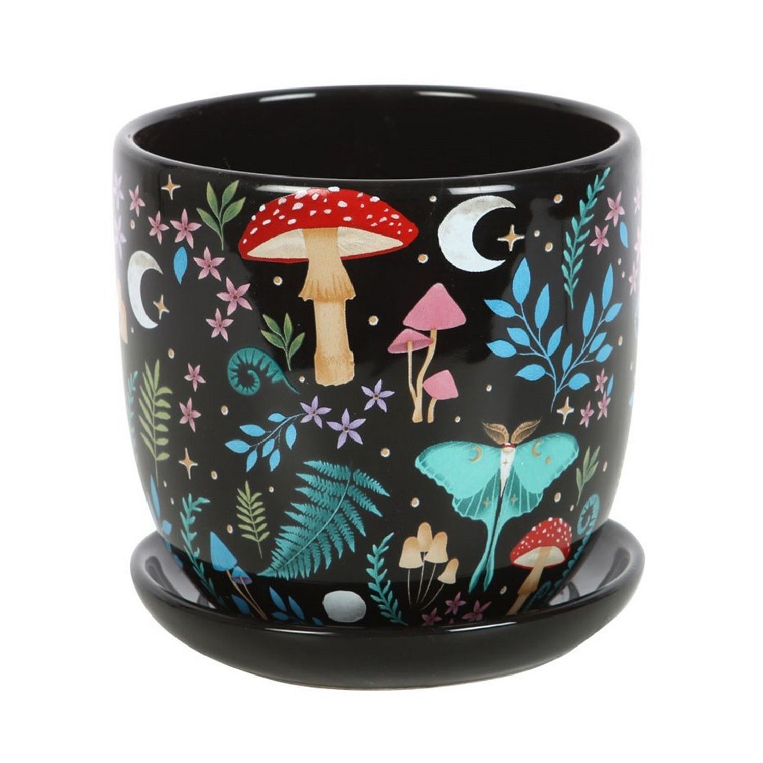 Something Different Dark Forest Printed Ceramic Plant Pot - Multicoloured