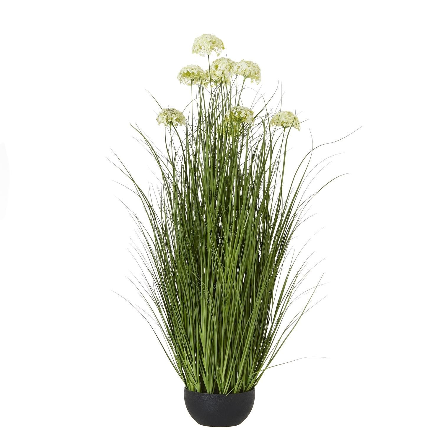 Hill Interiors Allium Artificial Potted Plant - White
