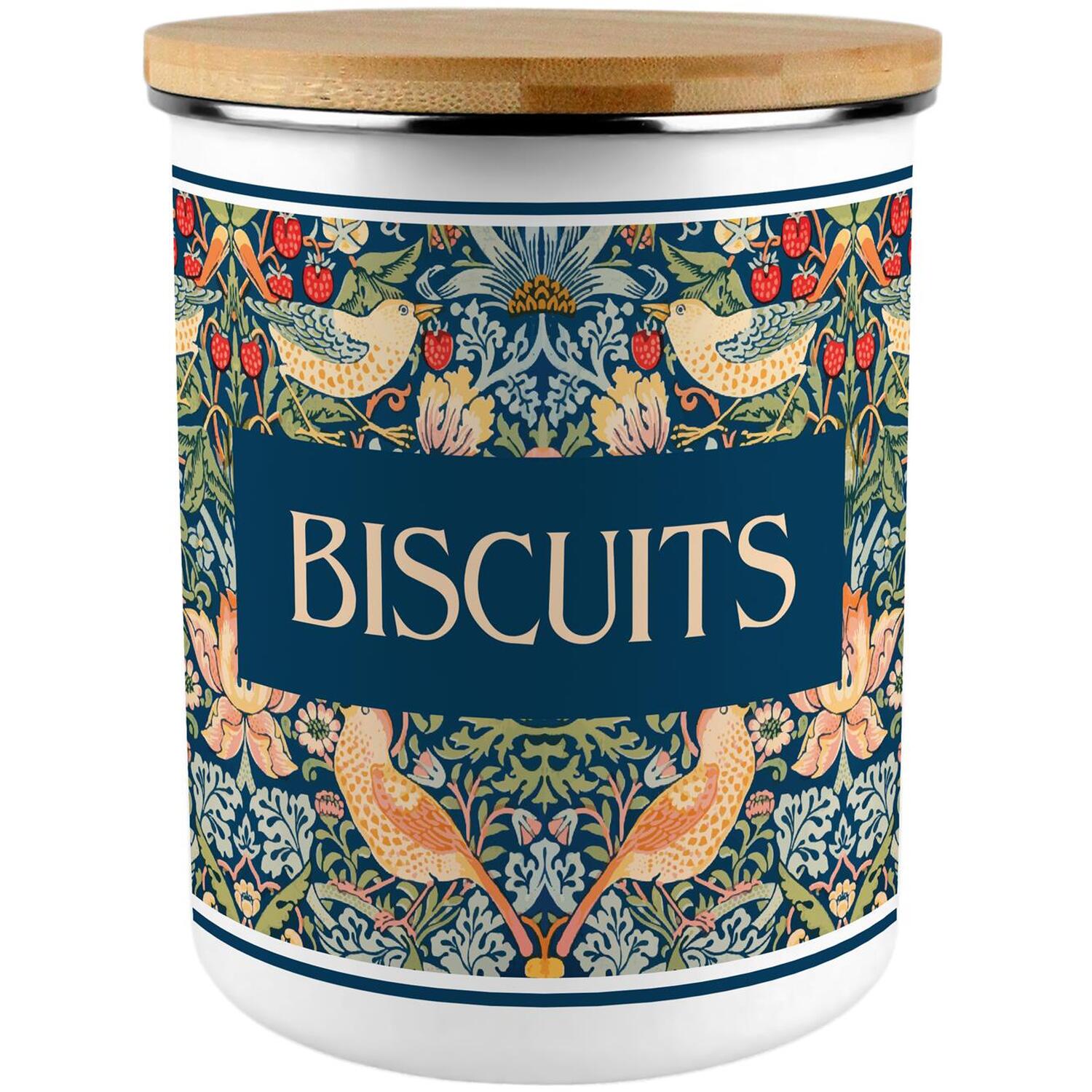 Purely Home Blue Strawberry Thief Extra Large Biscuit Tin - Blue - Image 3