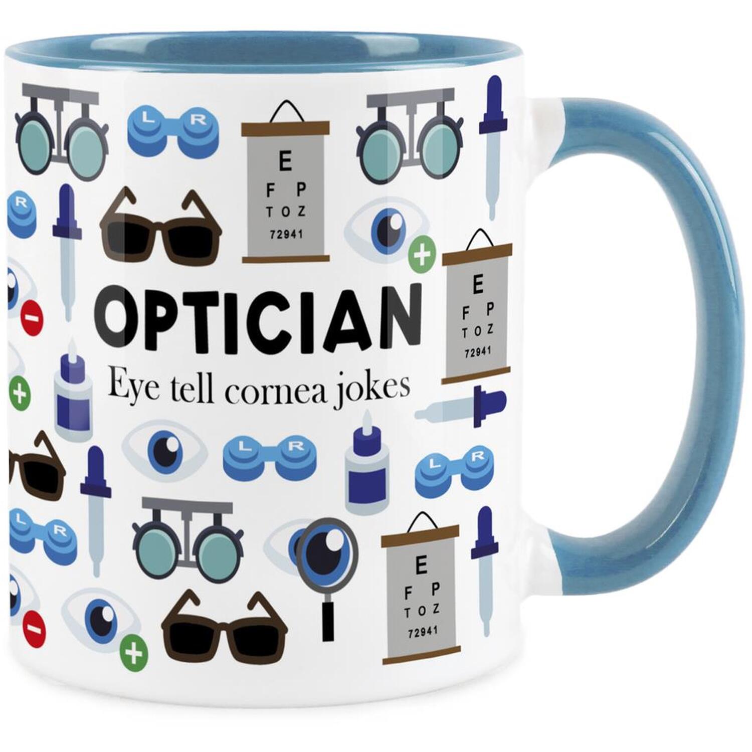 B&Q - Optician MugHumourous Trades Funny Novelty GiftTea/coffee Hot Drinks Blue Ceramic Cup Present For Eye Specialists/eye Doctor - Image 2