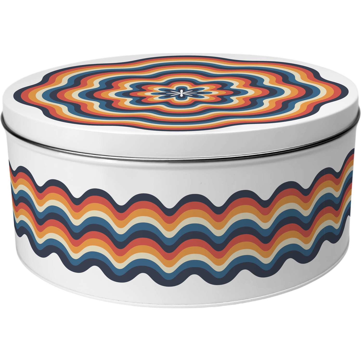 Image of Retro Waves Large Cake Tin -&hellip;