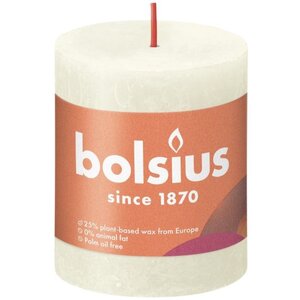 Pack of 2 Soft and Pearl Bolsius Rustic Shine Pillar Candles