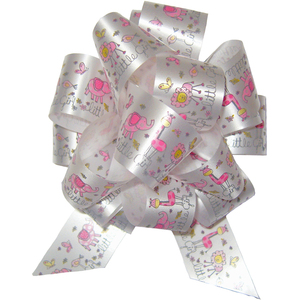 Pink Baby Girl Pull Bows 50mm (pack of 10)