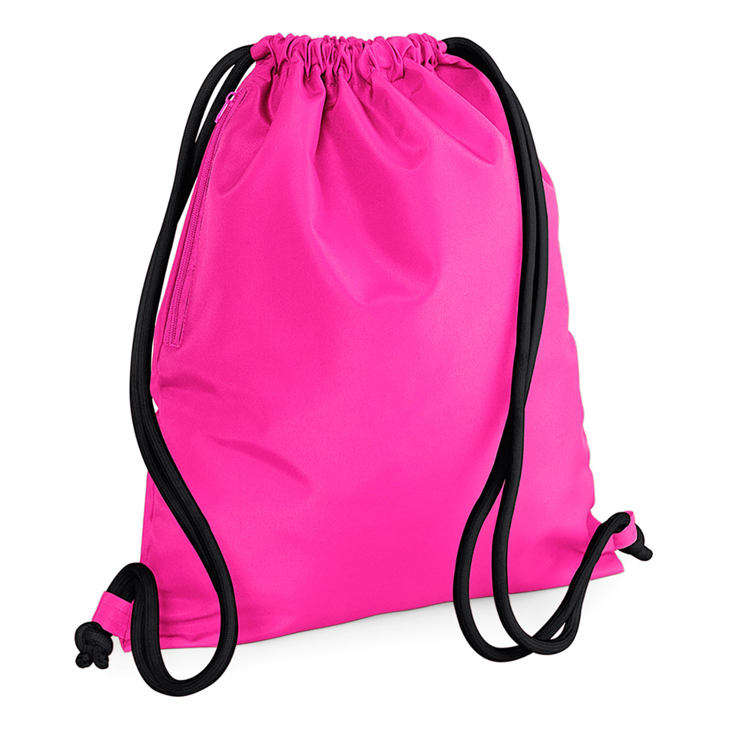 Bagbase Icon Drawstring Bag/Gymsac - Fuchsia/Black