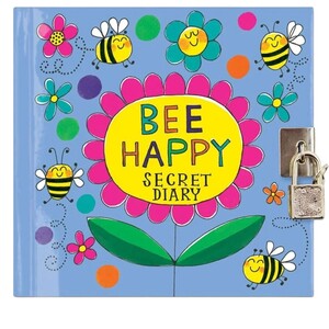 Bee Happy Secret Diary with Lock and Key