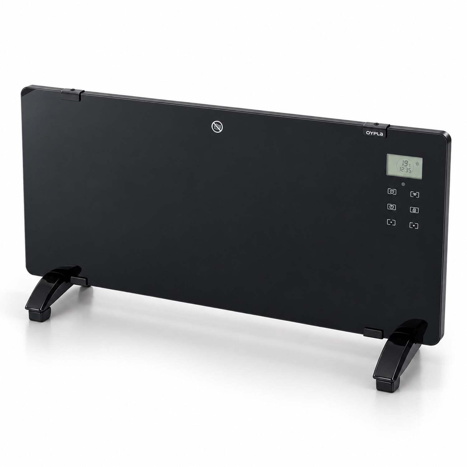Oypla 2000W Black Glass Free Standing/Wall Mounted Electric Panel Convector Heater - Image 3