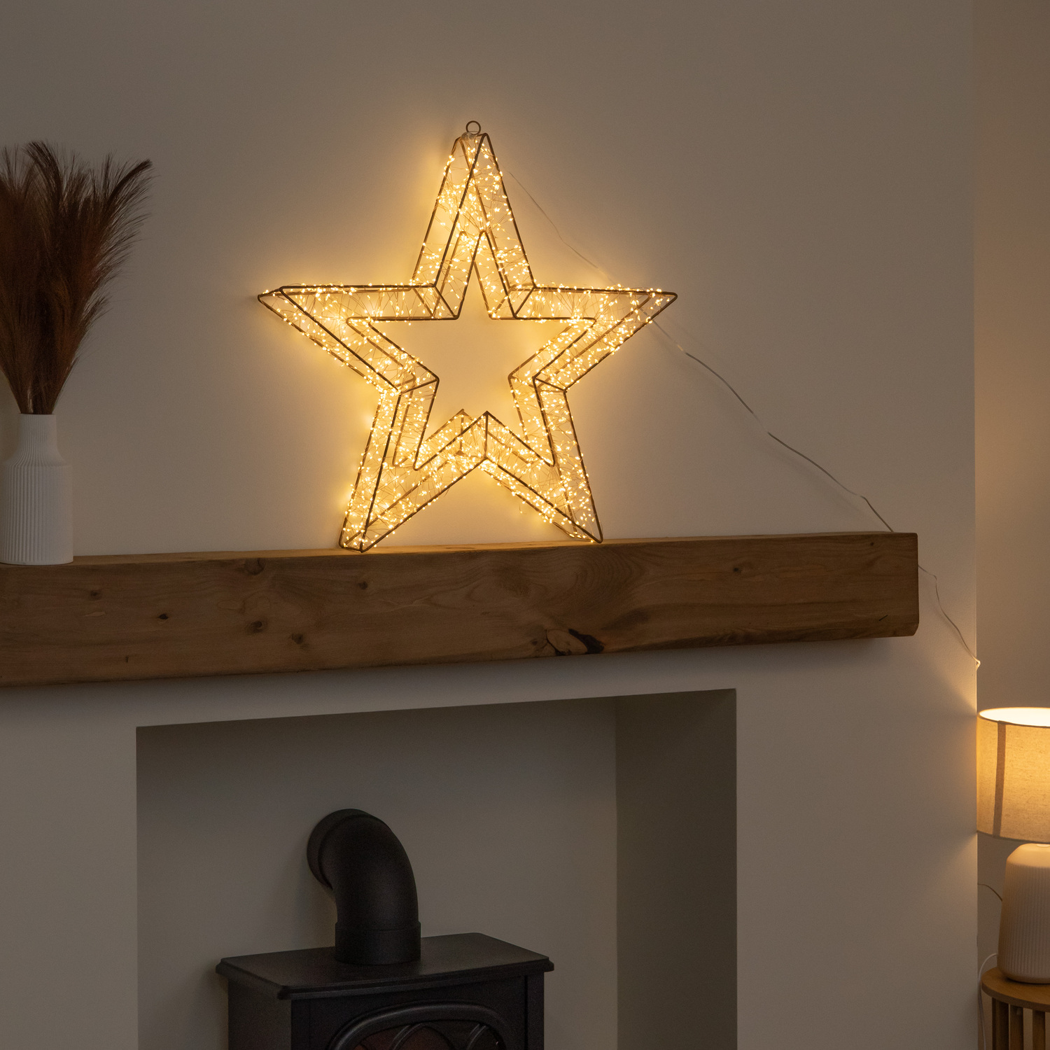 Samuel Alexander Unisex Gold Galaxy Star Christmas Decoration With Warm White Leds 58Cm - Image 3
