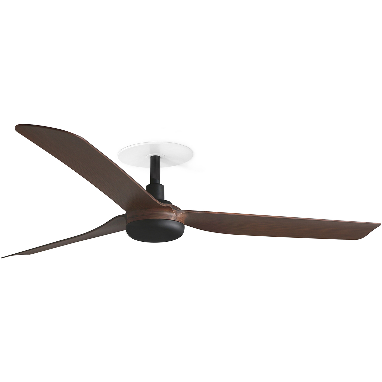 B&Q - Luminosa Punt Recessed 130Cm Ceiling Fan Matt BlackWalnut Blades - Image 2
