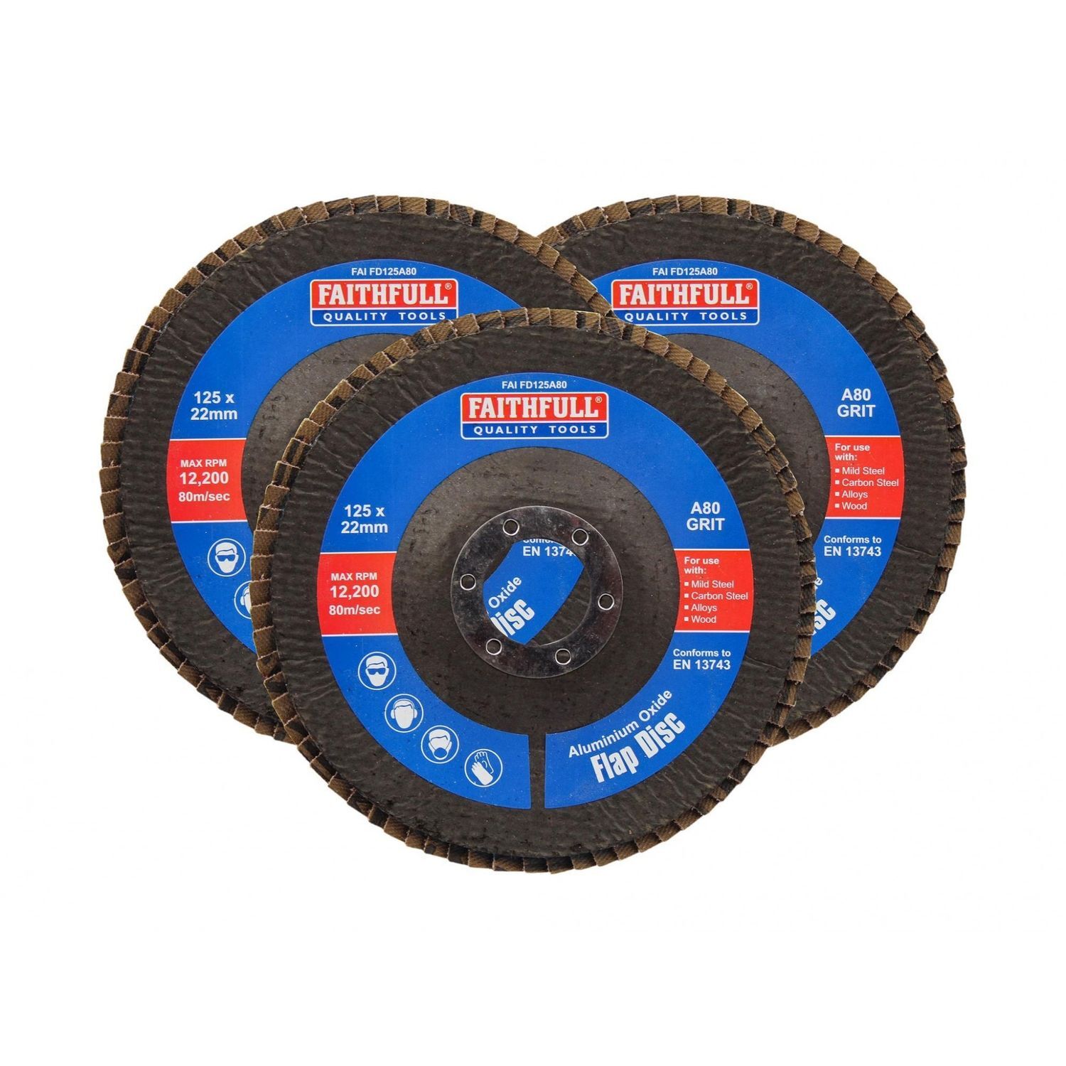 Faithfull Aluminium Oxide Flap Discs I - Multi Colour