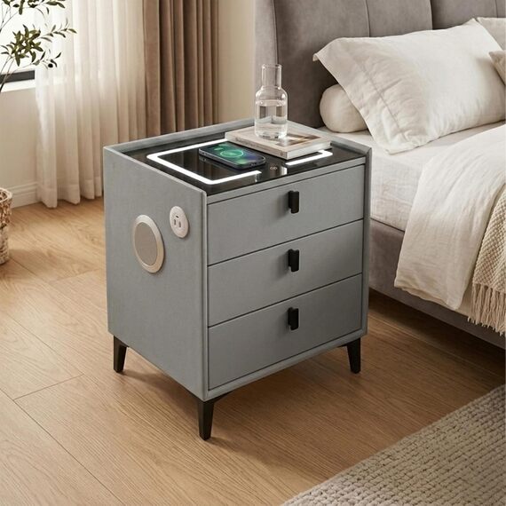 Smart Bedside Table With Wireless Charging